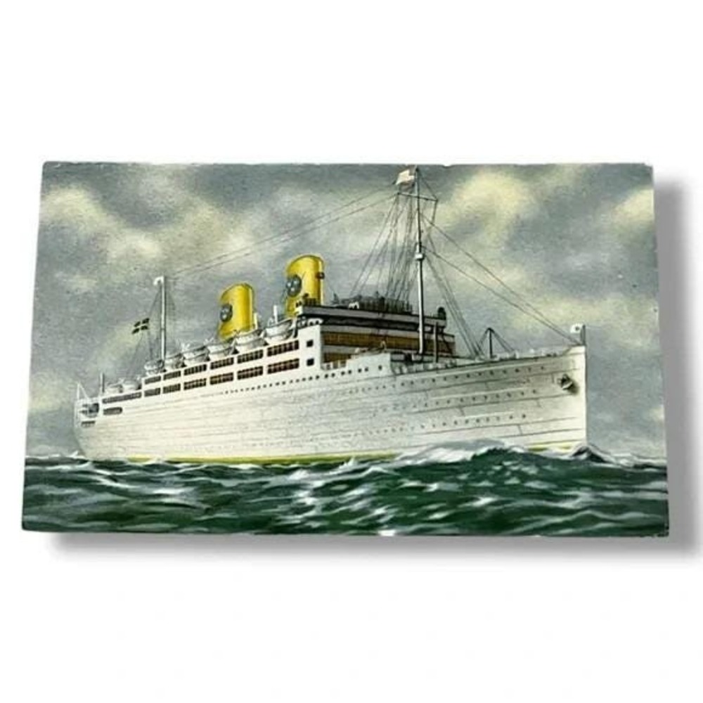 Postcard Swedish American Liners Kungsholm Gripsholm Ships c1938 C289